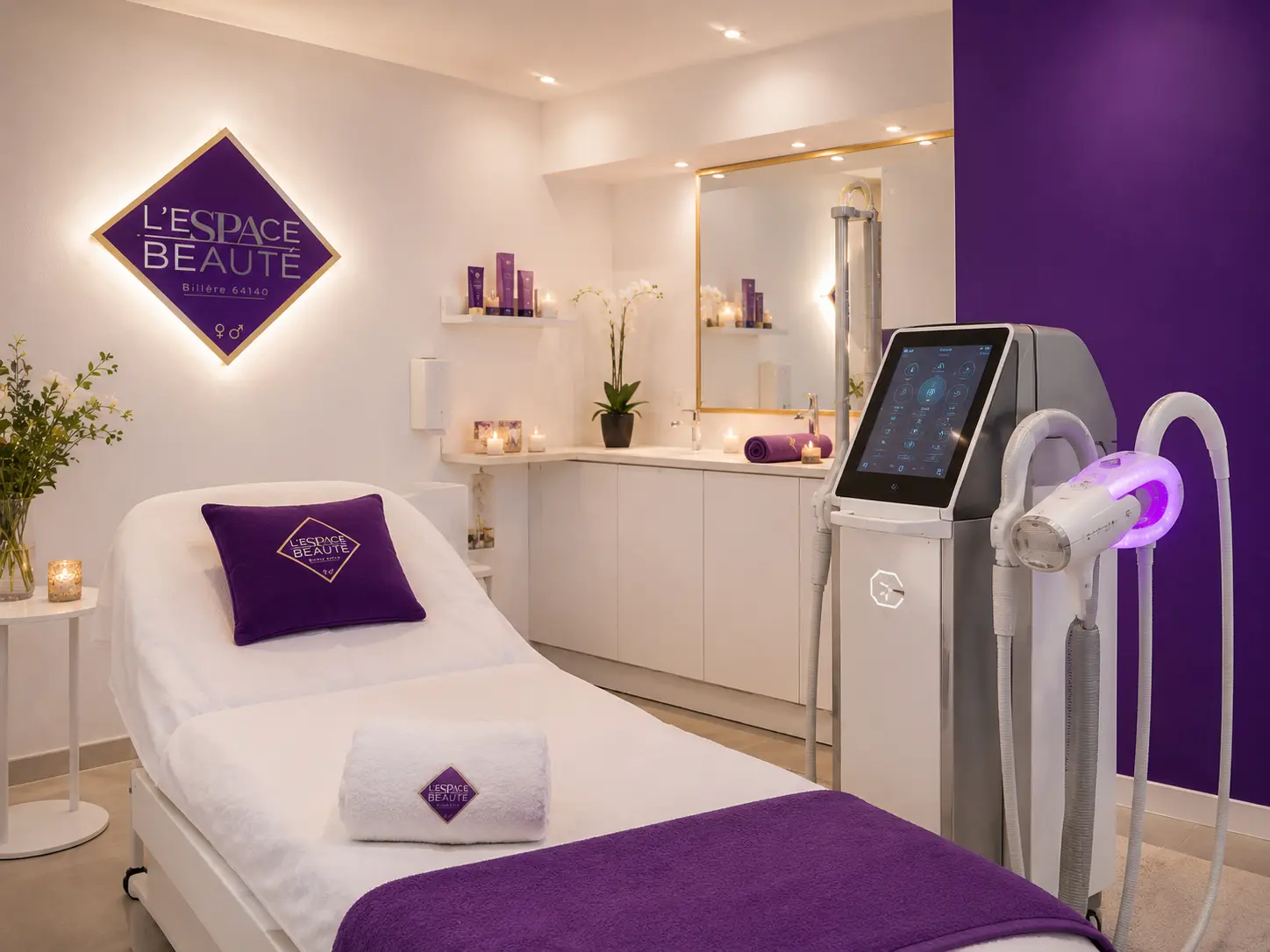 Cabine de l’institut équipée d’un appareil d’endermologie LPG